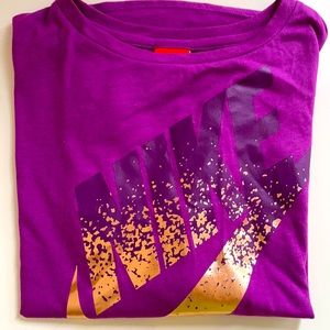 Nike Purple & Gold Swish Long Sleeves Girls Shirt